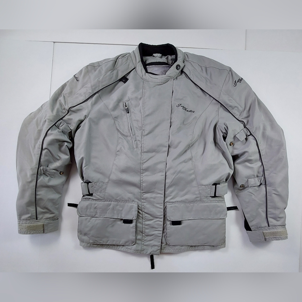 Tourmaster Trinity Series 2 Motorcycle Jacket Womens Size L 12/14 Gray Textile